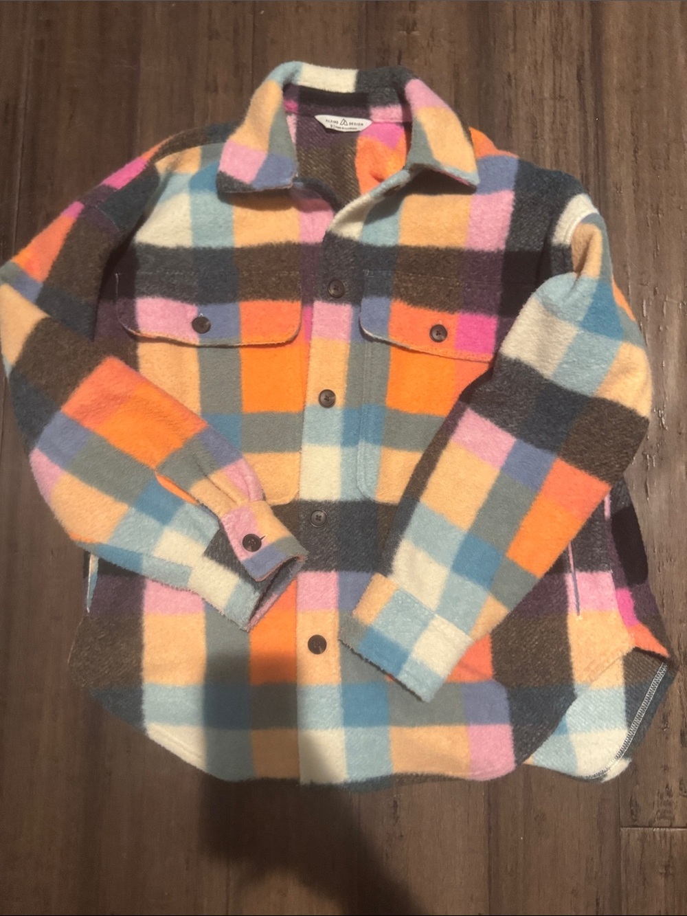 Womens Alpine Designs Multicolor Plaid Fleece Shirt Jacket shacket